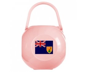 Boîte à tétine Drapeau Îles Turques-et-Caïques de couleur Rose