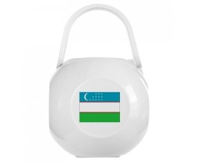 Boîte à sucette Drapeau Ouzbékistan de couleur Blanche