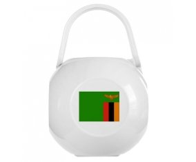 Boîte à tétine Drapeau Zambie de couleur Blanche