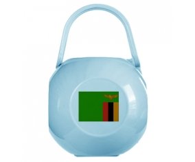 Boîte à tétine Drapeau Zambie de couleur Bleue