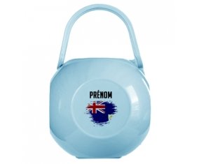 Boîte à sucette Drapeau effet pinceau Anguilla avec prénom de couleur Bleue