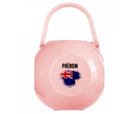 Boîte à sucette Drapeau effet pinceau Anguilla avec prénom de couleur Rose