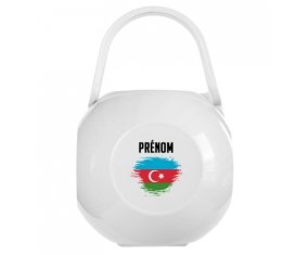 Boîte à sucette Drapeau effet pinceau Azerbaïdjan avec prénom de couleur Blanche
