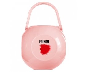 Boîte à sucette Drapeau effet pinceau Bahreïn avec prénom de couleur Rose