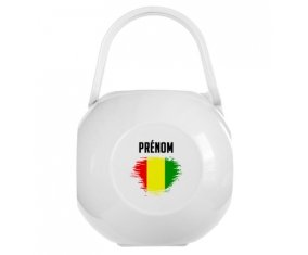 Boîte à sucette Drapeau effet pinceau Guinée Bissau avec prénom de couleur Blanche