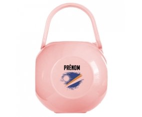 Boîte à sucette Drapeau effet pinceau Iles Marshall avec prénom de couleur Rose