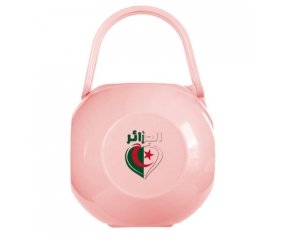 Boîte à tétine Algérie en arabe + cœur de couleur Rose