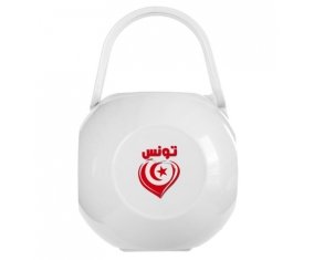 Boîte à sucette Tunisie en arabe + cœur de couleur Blanche
