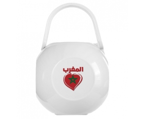 Boîte à tétine Maroc en arabe + cœur de couleur Blanche