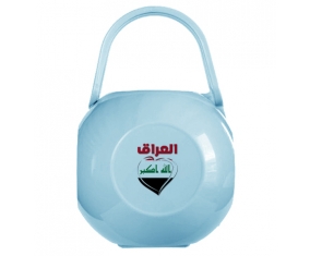 Boîte à tétine Irak en arabe + cœur de couleur Bleue