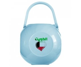 Boîte à tétine Koweït en arabe + cœur de couleur Bleue
