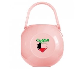 Boîte à tétine Koweït en arabe + cœur de couleur Rose