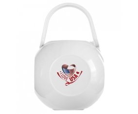 Boîte à sucette I Love Usa de couleur Blanche