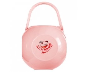 Boîte à tétine I Love Poland de couleur Rose