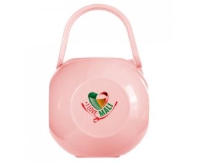Boîte à tétine I Love Mali de couleur Rose