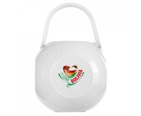 Boîte à tétine I Love Bolivia de couleur Blanche