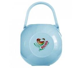 Boîte à tétine I Love Bolivia de couleur Bleue