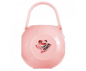 Boîte à tétine I Love Yemen de couleur Rose