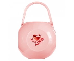 Boîte à tétine I Love China de couleur Rose