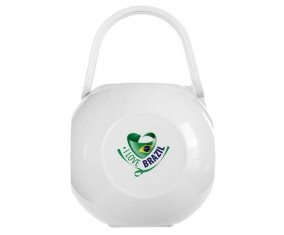 Boîte à tétine I Love Brazil de couleur Blanche