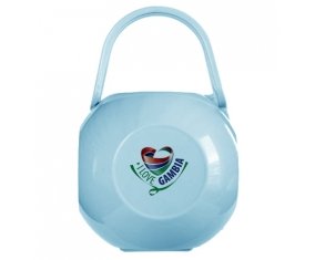 Boîte à tétine I Love Gambia de couleur Bleue