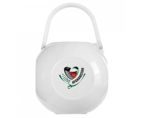 Boîte à tétine I Love Afghanistan de couleur Blanche