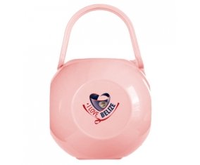 Boîte à tétine I Love Belize de couleur Rose