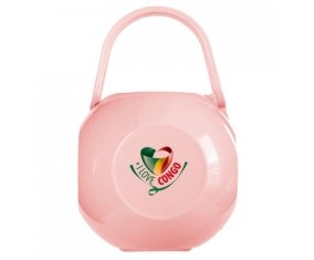 Boîte à tétine I Love République du Congo de couleur Rose