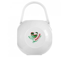 Boîte à sucette I Love Mauritania de couleur Blanche