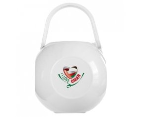 Boîte à tétine I Love Oman de couleur Blanche