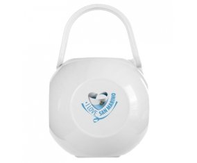 Boîte à tétine I Love San Marino de couleur Blanche