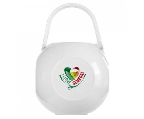 Boîte à tétine I Love Senegal de couleur Blanche