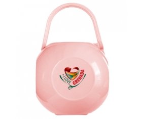 Boîte à tétine I Love Grenada de couleur Rose