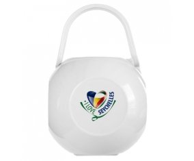 Boîte à sucette I Love Seychelles de couleur Blanche
