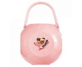 Boîte à tétine I Love Uganda de couleur Rose