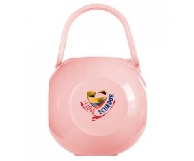 Boîte à tétine I Love Ecuador de couleur Rose