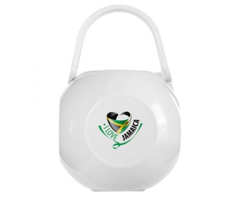 Boîte à tétine I Love Jamaica de couleur Blanche