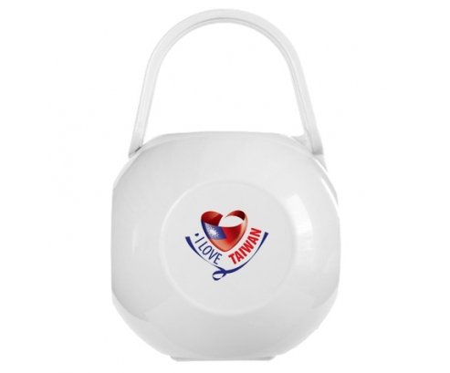 Boîte à tétine I Love Taiwan de couleur Blanche