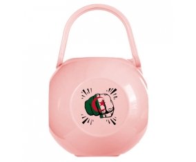 Boîte à sucette Drapeau Algérie Coup de poing de couleur Rose