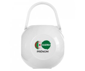 Boîte à sucette Drapeau Algeria avec prénom de couleur Blanche