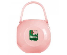 Boîte à tétine Made in Algeria design 3 avec prénom de couleur Rose