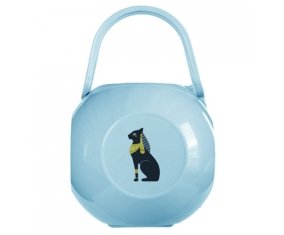 Boîte à tétine Chat égyptien noir bastet déesse de l'egypte ancienne de couleur Bleue