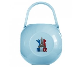 Boîte à sucette Carte France + Tour Eiffel de couleur Bleue