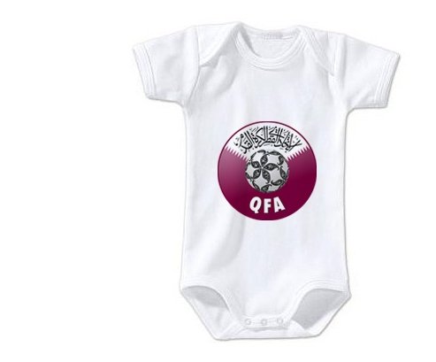 Body bébé Qatar national football team taille 3/6 mois manches Courtes