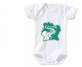 Body bébé Ivory Coast national football team taille 3/6 mois manches Courtes