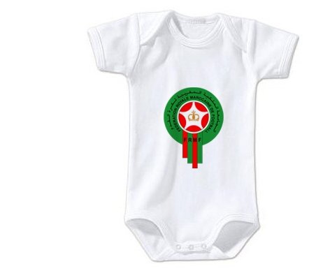 Body Bébé Manches Courtes - Maroc Coupe Du Monde 2018 - Personnalisable Avec Prénom - 100% Coton, Tailles 3 à 24 Mois