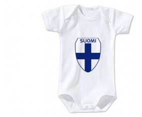 Body bébé Finland national football team taille 3/6 mois manches Courtes
