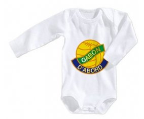 Body bébé Gabon national football team taille 3/6 mois manches Longues