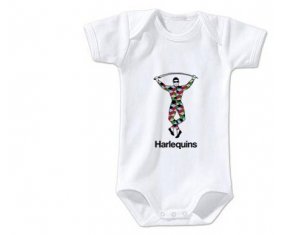 Body bébé Harlequins taille 3/6 mois manches Courtes