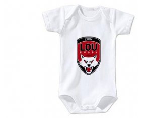 Body bébé Lyon LOU Rugby taille 3/6 mois manches Courtes